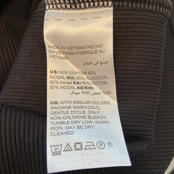 NWT Chico’s Black Cotton Modal Rib Tee SS Basic Knit Size 2 US Large - Picture 10 of 11